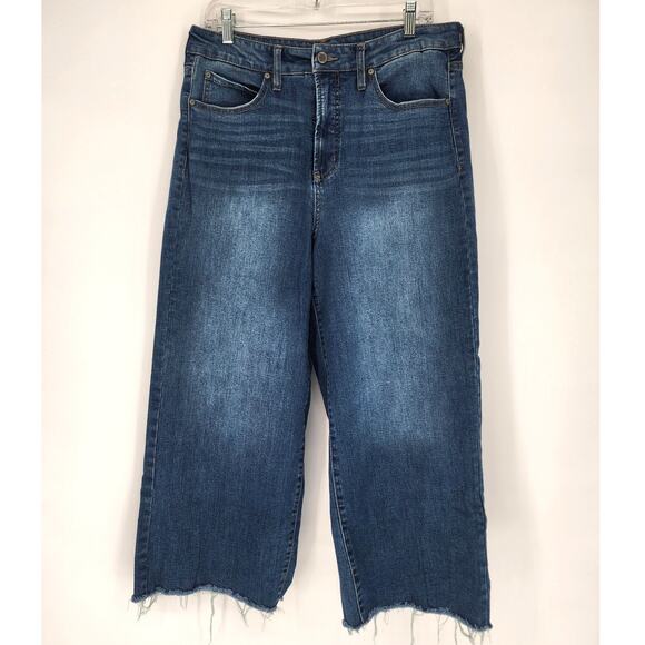 OAT New York Wide Leg Cropped Jeans Raw Hem Women’s 12/31 - Picture 2 of 9